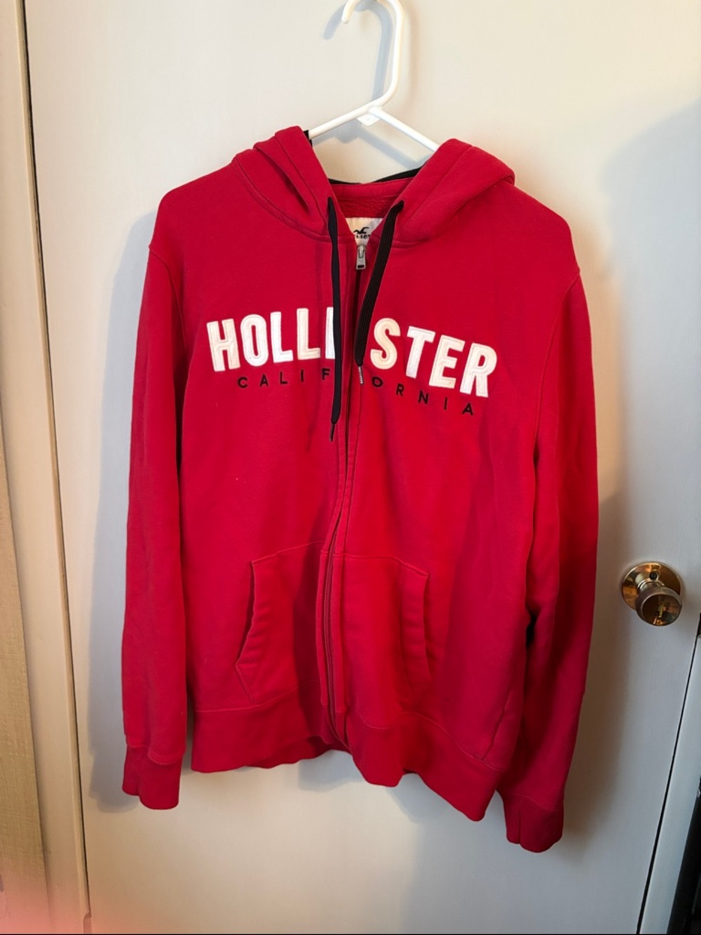 Hollister Bold Red Full-Zip Hoodie